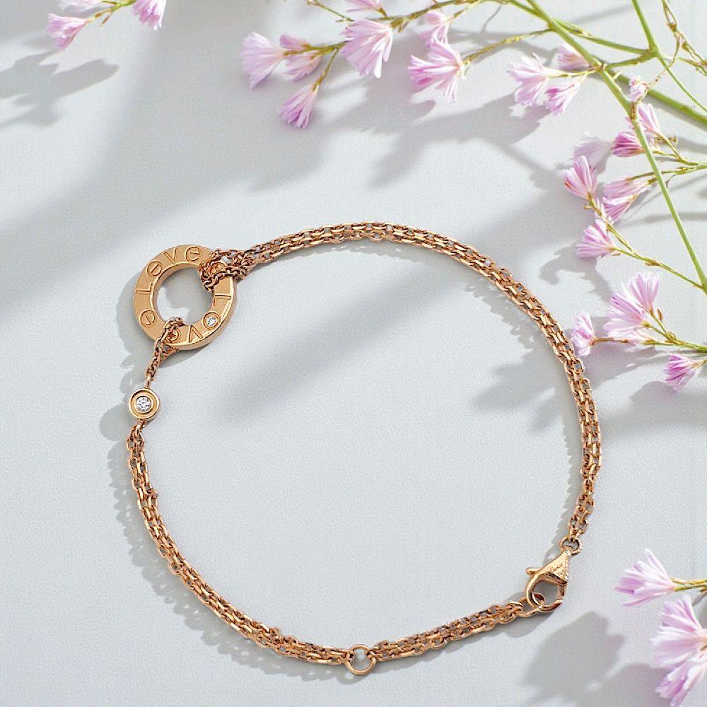 Love Diamond Bracelet 18K / Gelang Berlian Love 18K / Diamond Jewelry 156GBD58100AB - HT