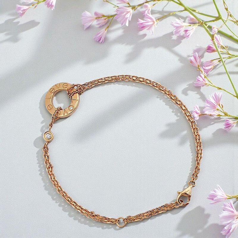 Love Diamond Bracelet 18K / Gelang Berlian Love 18K / Diamond Jewelry 156GBD58100AB - HT