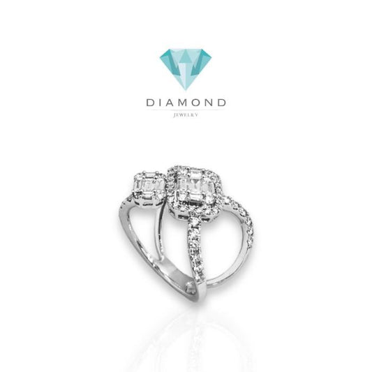 Diamond cross baguette/ cincin berlian cross baguette- 18K diamond jewelry