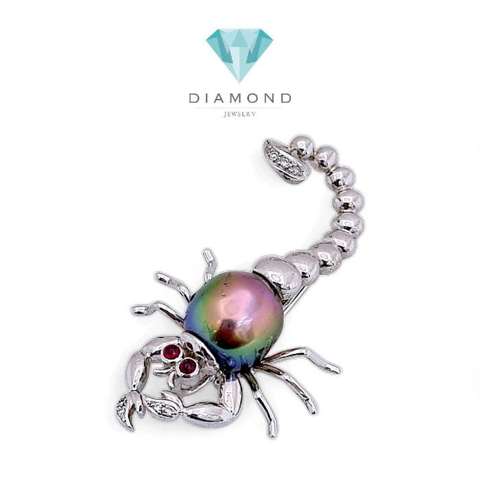 Scorpion Pearl Diamond Bross 18K / Diamond Jewelry
