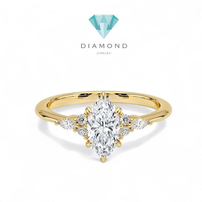Marquis Diamond Lab Grown 18k -Elsy Diamond Jewelry