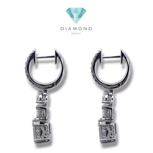 Hoop Baguette Diamond Earrings / Diamond Jewelry