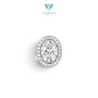 Oval Pendant Diamond 18K / Liontin Diamond Oval 18K / Diamond Jewelry / 2LBGT1240WPLS