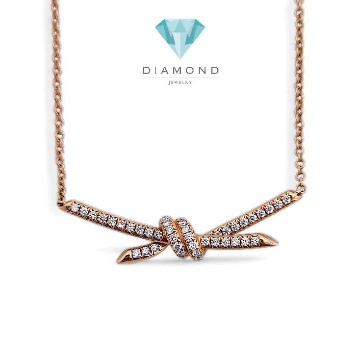 Knot Diamond Necklace 18K / Diamond Jewelry