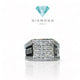Diamond Ring Man Square white gold 18k -Diamond Jewelry