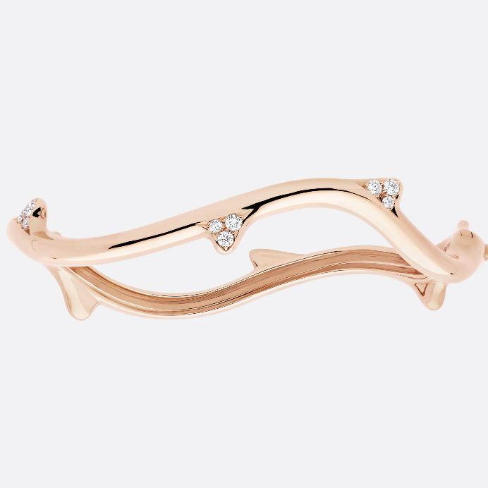 Larose Bangle Diamond Gold 18K-Diamond Jewelry-258GBD2227RY-20GBD11680RB-HT