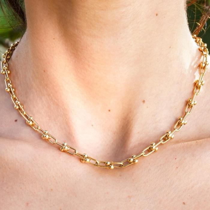 T Hardware Chain Necklace 700/750 Gold/Kalung Emas Chain T-Diamond Jewelry -  394KMS1430LS-HT