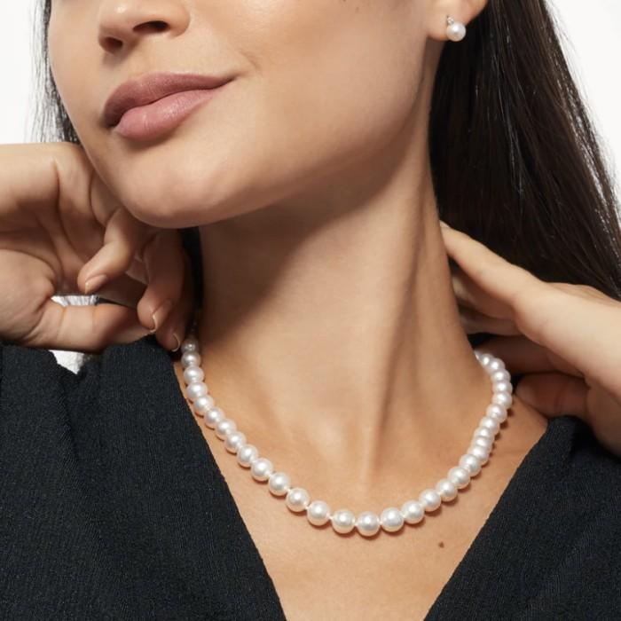 Bundle Pearl Akoya necklace 8-9 mm grade aaa -Diamond Jewelry-1KMWP1244WP