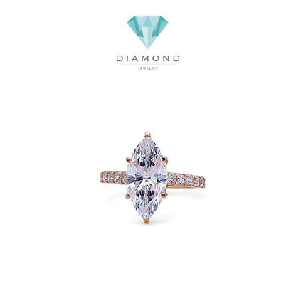 Marquise Zirkon Gold Ring 750K / Cincin Emas Marqis Zirkon 750K / Diamond Jewelry 412CMS257LS