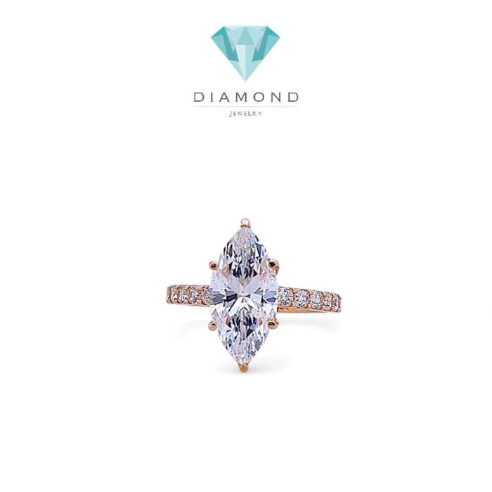 Marquise Zirkon Gold Ring 750K / Cincin Emas Marqis Zirkon 750K / Diamond Jewelry-HT-412CMS257LS