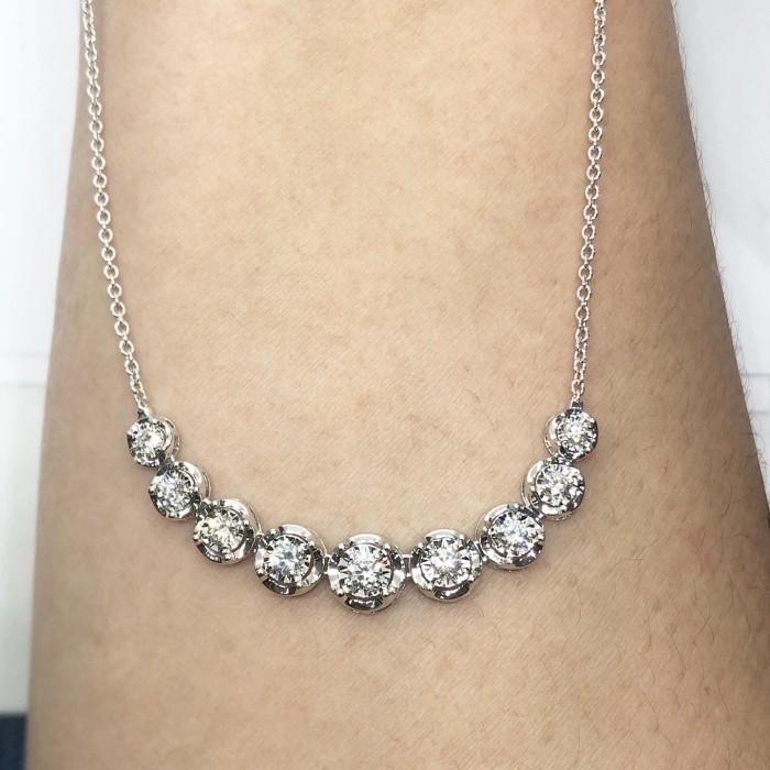 Diamond necklace ninth round 18k-Diamond Jewelry