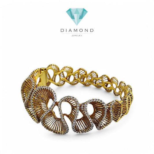 Diamond Bracelet Vintage spiral 18K / Diamond Jewelry