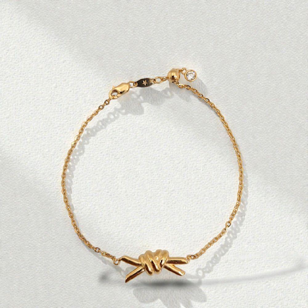 Gold Ribbon Bracelet 16K / Gelang Pita Emas 16K / Diamond Jewelry / 457GMS257LS