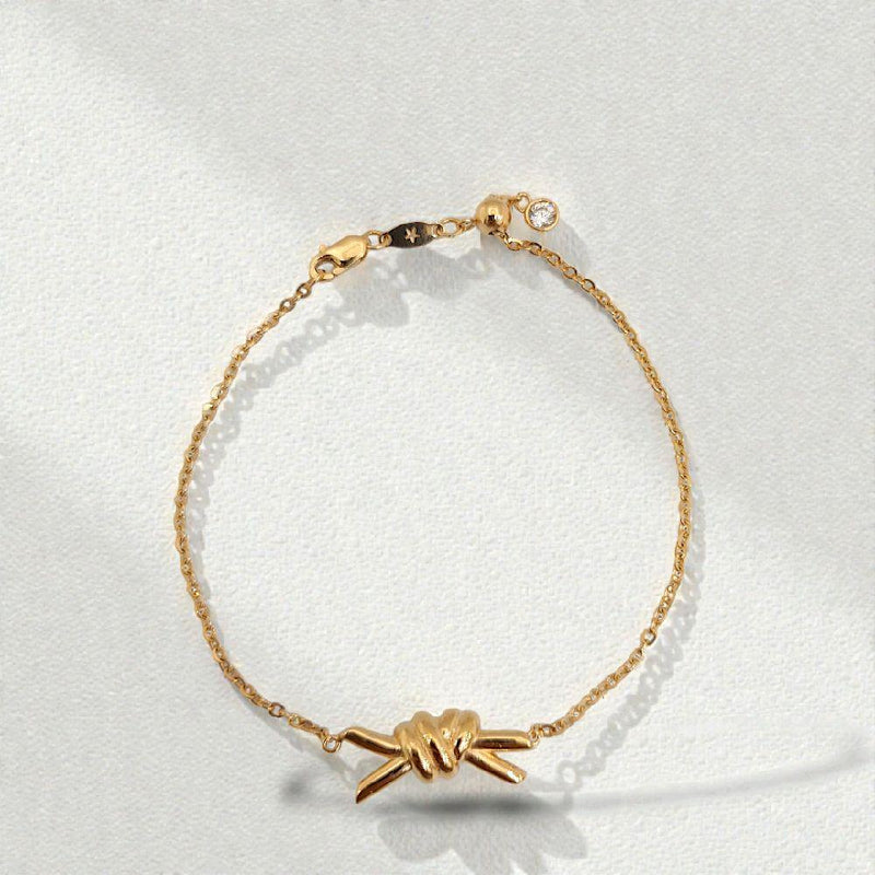 Gold Ribbon Bracelet 16K / Gelang Pita Emas 16K / Diamond Jewelry / 457GMS257LS