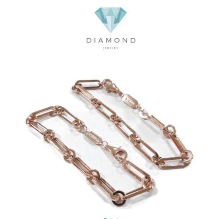 gelang paperclip rosegold emas 18 Krt Diamond Jewelry