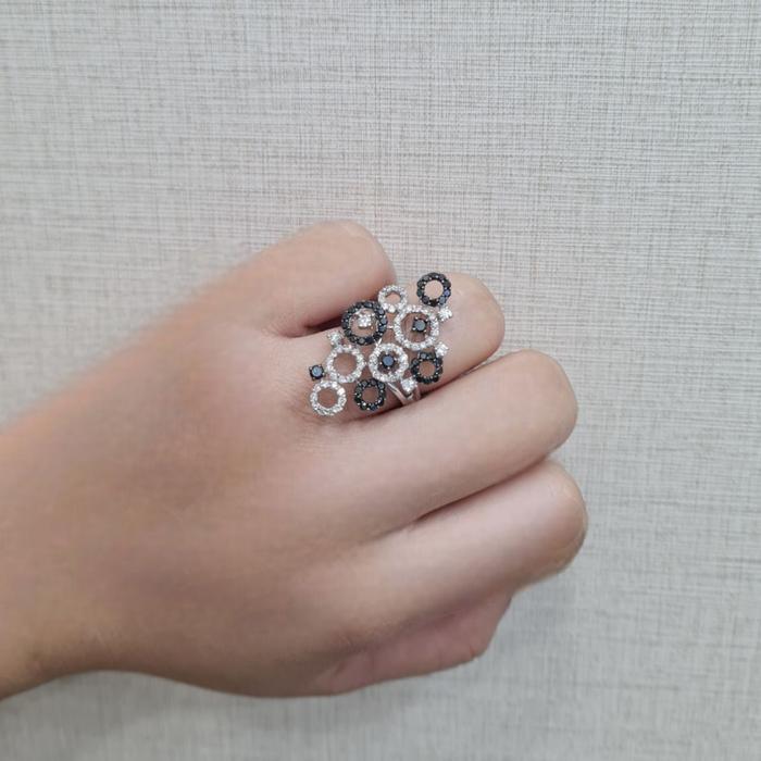 Black Diamond Ring 18K / Diamond Jewelry