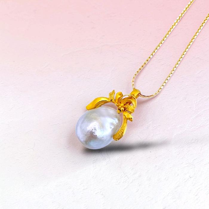 Gold Pearl Pendants 23K / Liontin Mutiara Emas 23K / Diamond Jewelry / 210LMSWP7