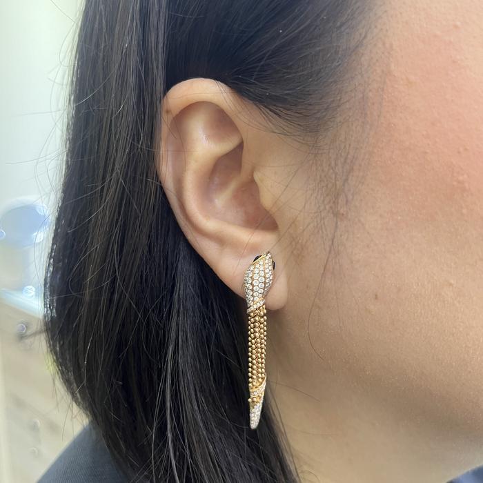 Snake Ulo Earring/Anting Berlian Model Ular Diamond Jewelry-378ABDDM11424LS-HT