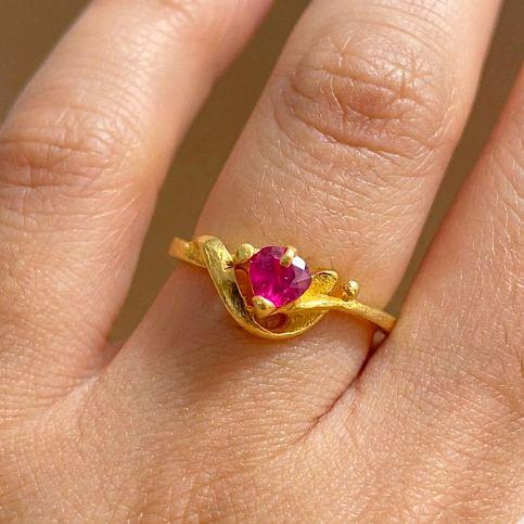 Pink Love Gold Ring 23K / Cincin Emas Love Pink 23K / 92CMSWP2