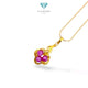 Three Pink Ruby Pendants 23K / Liontin 3 Ping Ruby 23K / Diamond Jewelry / 218LMSWP2