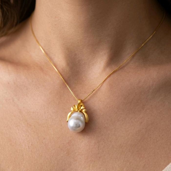 Gold Pearl Pendants 23K / Liontin Mutiara Emas 23K / Diamond Jewelry / 210LMSWP7