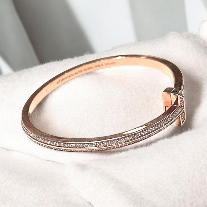 T1 Full Diamond Bangle/Gelang Berlian Model T1 Diamond Jewelry-5GBD20424DM-HT