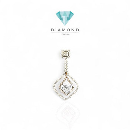 Diamond duo Heart pendant/ kalung berlian dup heart 18k-Diamond Jewelry
