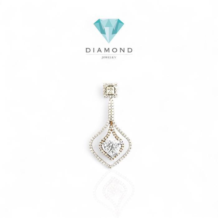 Diamond duo Heart pendant/ kalung berlian dup heart 18k-Diamond Jewelry