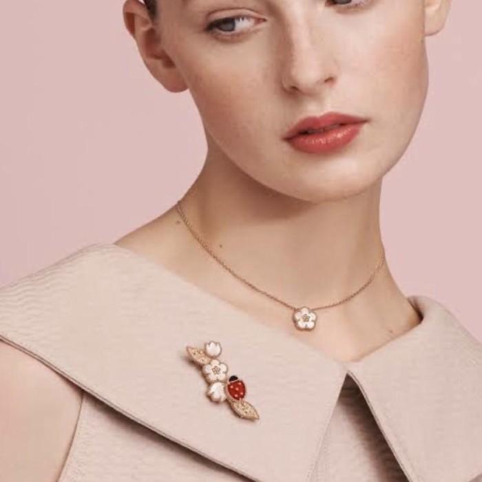 Lucky Spring clip, 18K, pearl, carnelian, onyx-Diamond Jewelry