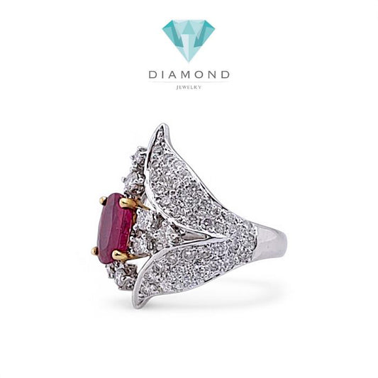 Ruby Diamond Ring 18K / Diamond Jewelry