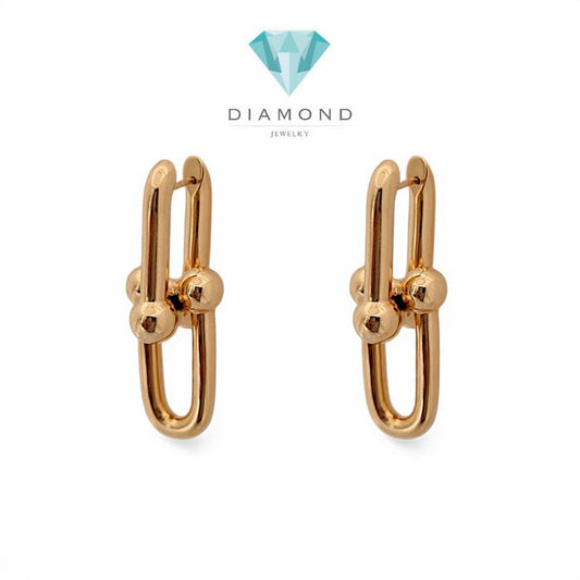 Hardware Gold  Earrings 18K / Diamond Jewelry-392ABD1290RY-HT