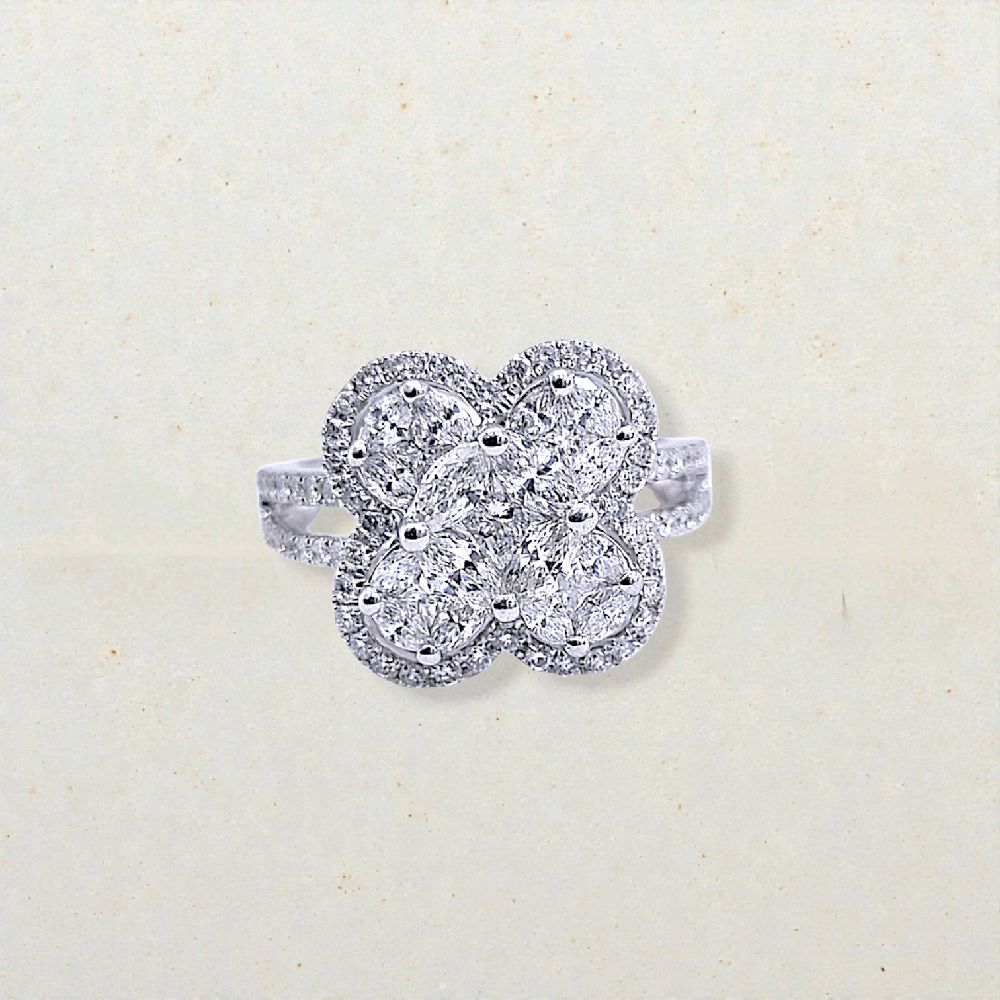 Flower Diamond Ring 18K / Cincin Bunga Diamond Jewelry / 4CB1335PP