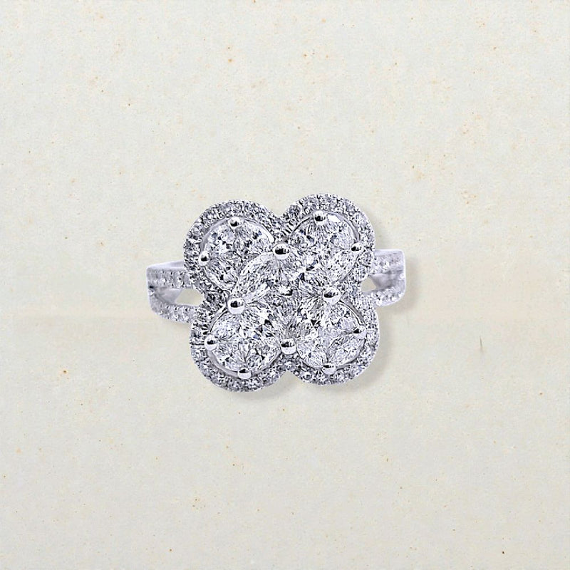 Flower Diamond Ring 18K / Cincin Bunga Diamond Jewelry / 4CB1335PP
