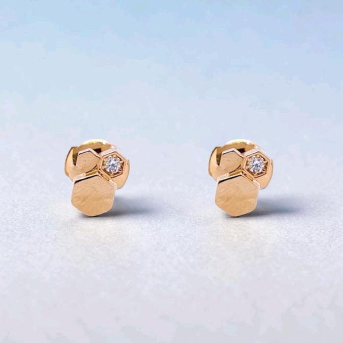 Honeycomb Diamond Earrings 18K / Diamond Jewelry / 114AB43000AB
