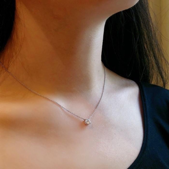 Solitaire Aurora Diamond Necklace 18K-Diamond Jewelry-13KB650LS-HT