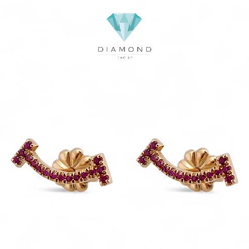 T Smile Pink Sapphire Earring 18K / Diamond Jewelry