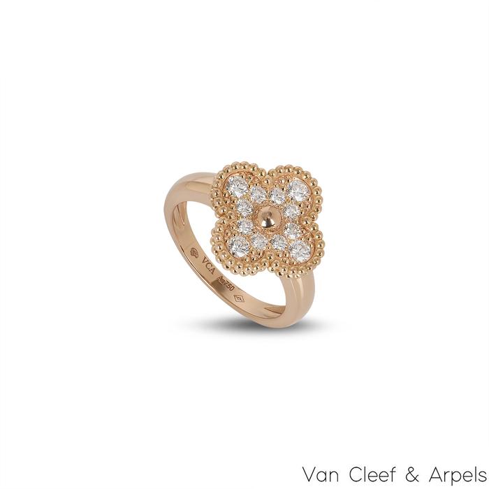 diamond vintage clover ring 18 K gold white Diamond Jewelry