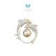 Dolphin Pearl Diamond Pendant white gold 18K Diamond Jewelry