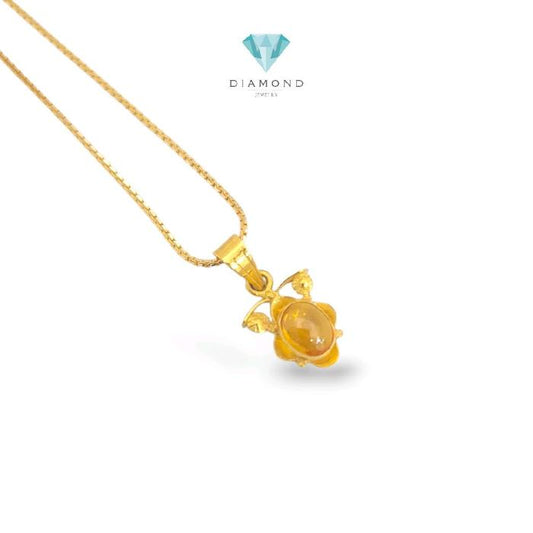 Yellow Stone Gold Pendants 23K / Liontin Emas Batu Kuning 23K / Diamond Jewelry / 257LMSWP2