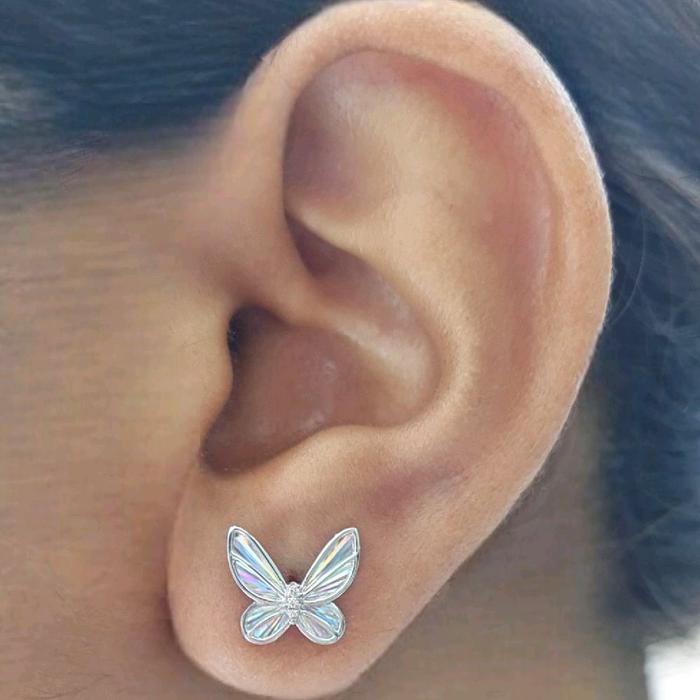 Butterfly Diamond Rainbow Sparkle Earring 18Kb/ Diamond Jewelry