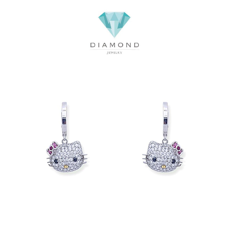 Hoop Hello Kitty Earrings 18K / Anting Hello Kitty 18K / Diamond Jewelry / 339AMSLS6