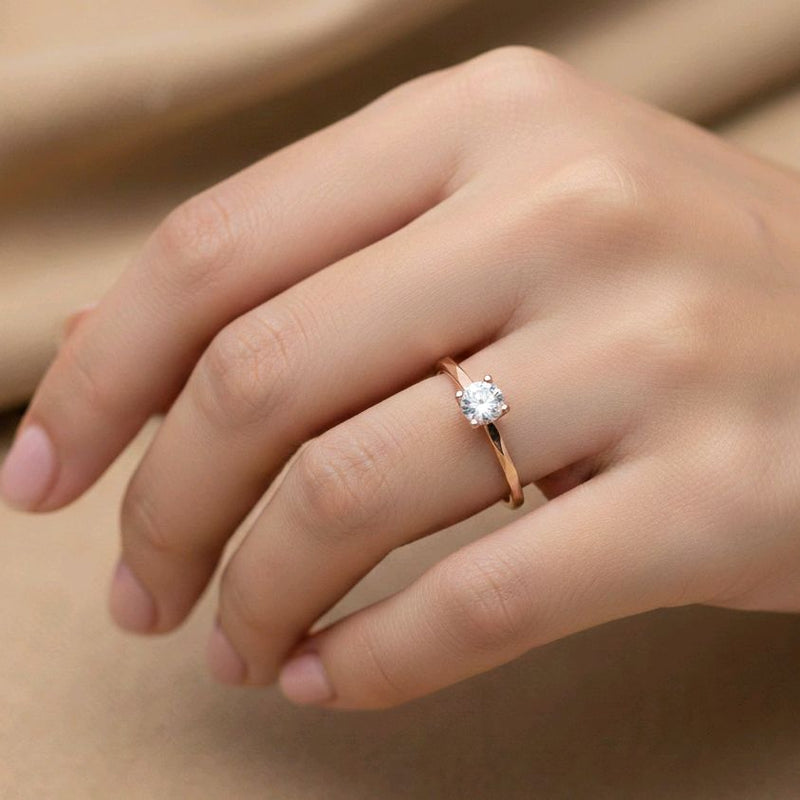 Ulir Solitaire Gold Ring 17K / Cincin Emas Solitaire Motif Ulir 17K / Diamond Jewelry / 436CMSO85LS