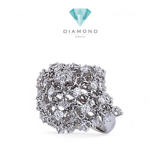 Cincin Berlian Rantai kotak/DIamond square Ring /Diamond Ring 18K / Diamond Jewelry
