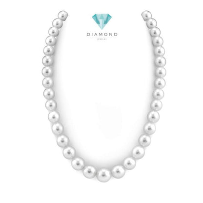 South sea pearl 13-15 mm milk white Necklace Diamond Jewelry