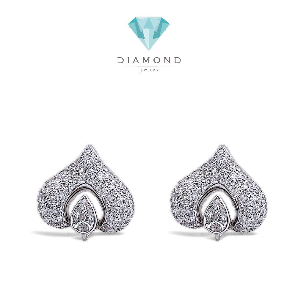 Diamond Spade Heart Earring 18K-Diamond Jewelry-19ABGT64350WP-HT