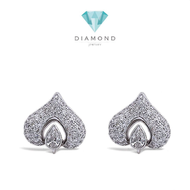 Diamond Spade Heart Earring 18K-Diamond Jewelry-19ABGT64350WP-HT