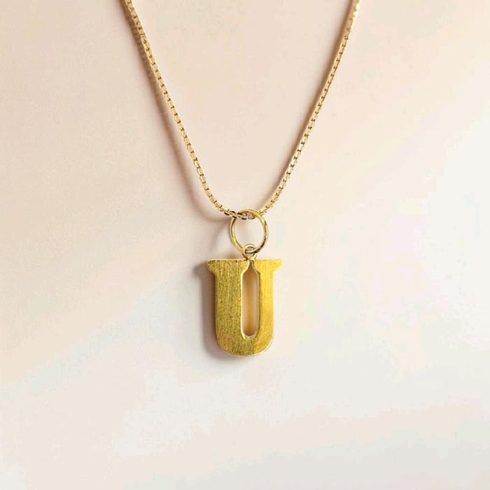 Gold Pendants Letter U 23K / Liontin Emas Huruf U 23K / Diamond Jewelry / 297LMSWP1