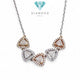 Three Color Triad Diamond Necklace 18k/ Diamond Jewelry