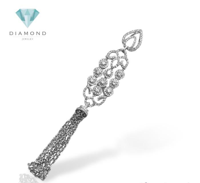 Triad floating diamond pendant 18k white gold-Diamond Jewelry