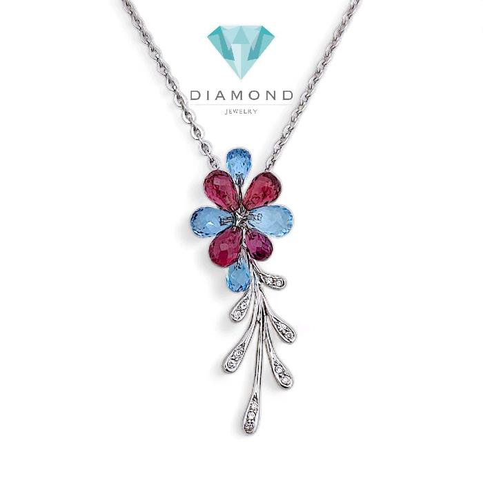 Liontin Flower Topaz Diamond 18K / Diamond Jewelry 12LBGT154WP-HT